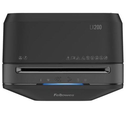Fellowes | LX200 | Mini-cięcie | Niszczarka | P-4 | T-4 | Karty kredytowe | Zszywki | Spinacze | Papier | 22 litry | Czarny