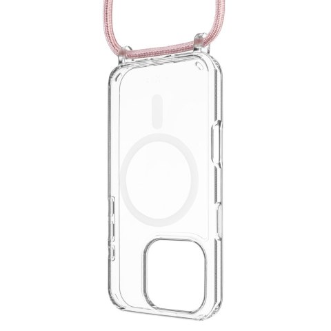 Fixed | MagPure Neck | Back Cover with Lanyard | Apple | iPhone 16 Pro | TPU | Clear, Pink Fixed | MagPure Neck | Back Cover with Lanyard | Apple | iPhone 16 Pro | TPU | Clear, Pink