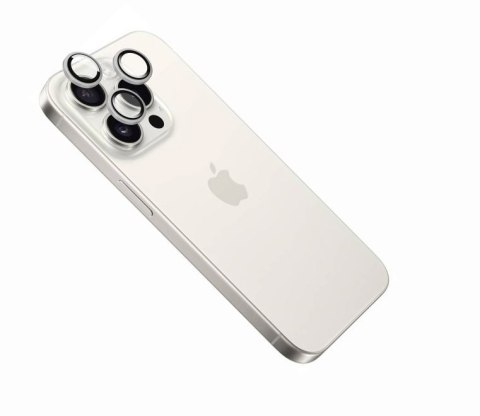 Fixed Camera glass | Apple | iPhone 16 Pro/16 Pro Max | Tempered glass | White titan Fixed Camera glass | Apple | iPhone 16 Pro/16 Pro Max | Tempered glass | White titan