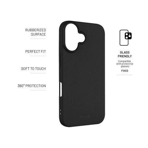 Fixed | Story | Back Cover | Apple | iPhone 16 | Rubber | Black Fixed | Story | Back Cover | Apple | iPhone 16 | Rubber | Black