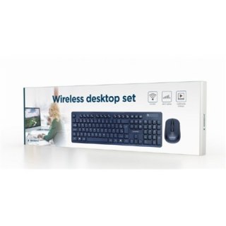 Gembird | Bezprzewodowy zestaw biurkowy | KBS-WCH-03 | Czarny | Zestaw klawiatura i mysz | Bezprzewodowy | Mysz w zestawie | US