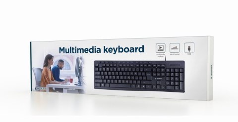 Gembird | Klawiatura multimedialna | KB-UM-107 | Multimedialna | Przewodowa | USA | Czarna Gembird | Klawiatura multimedialna | KB-UM-107 | Multimedialna | Przewodowa | USA | Czarna