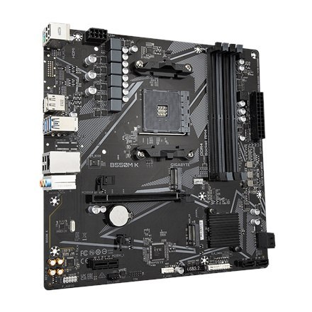 Gigabyte | B550M K 1.0 M/B | Rodzina procesorów AMD | Gniazdo procesora AM4 | DDR4 DIMM | Gniazda pamięci 4 | Obsługiwane interf Gigabyte | B550M K 1.0 M/B | Rodzina procesorów AMD | Gniazdo procesora AM4 | DDR4 DIMM | Gniazda pamięci 4 | Obsługiwane interf