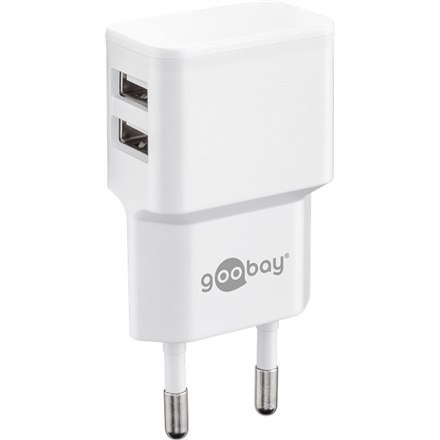 Goobay | 4 pin USB Typ A | Europlug (zasilanie CEE 7/16) | Biały | 12 Watt Goobay | 4 pin USB Typ A | Europlug (zasilanie CEE 7/16) | Biały | 12 Watt