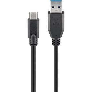 Goobay | Kabel USB-C | Męski | 9-pinowy USB typu A | Męski | 24-pinowy USB-C | Czarny | 2 m