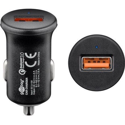 Goobay | Szybka ładowarka samochodowa USB Quick Charge QC3.0 | USB 2.0 żeńskie (typ A) Goobay | Szybka ładowarka samochodowa USB Quick Charge QC3.0 | USB 2.0 żeńskie (typ A)