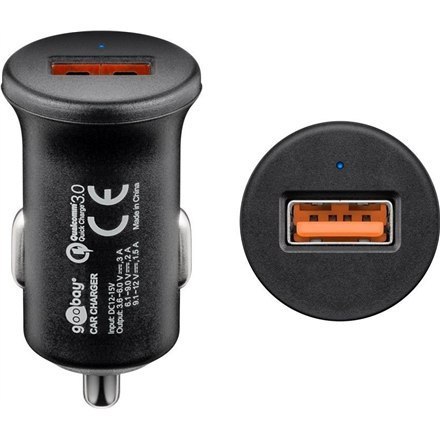 Goobay | Szybka ładowarka samochodowa USB Quick Charge QC3.0 | USB 2.0 żeńskie (typ A) Goobay | Szybka ładowarka samochodowa USB Quick Charge QC3.0 | USB 2.0 żeńskie (typ A)