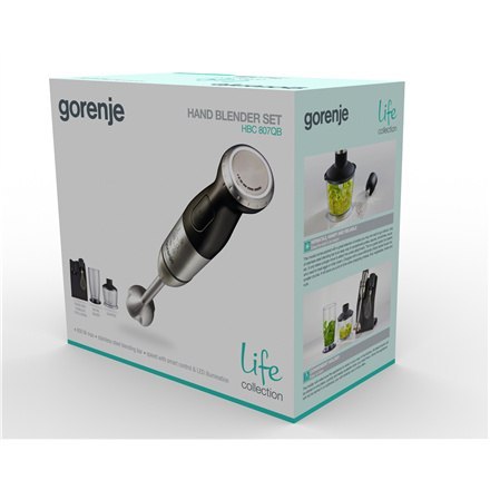 Gorenje | Blender | HBC807QB | Blender ręczny | 800 W | Liczba prędkości Zmienna | Rozdrabniacz | Czarny Gorenje | Blender | HBC807QB | Blender ręczny | 800 W | Liczba prędkości Zmienna | Rozdrabniacz | Czarny
