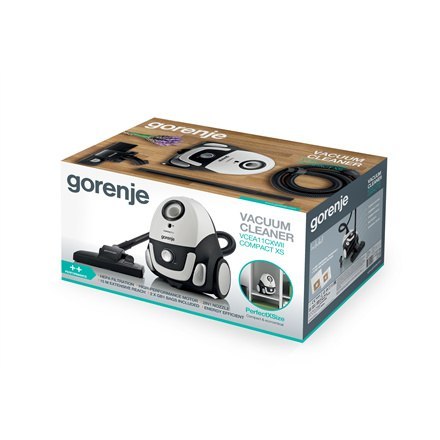 Gorenje | Odkurzacz | VCEA11CXWII | Workowy | Moc 750 W | Pojemność na kurz 2 L | Biały Gorenje | Odkurzacz | VCEA11CXWII | Workowy | Moc 750 W | Pojemność na kurz 2 L | Biały