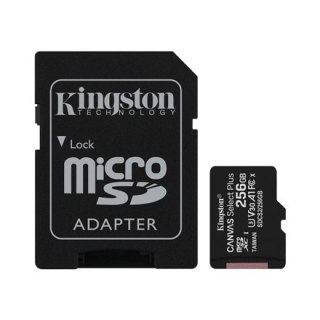 Kingston Canvas Select | Karta pamięci flash | 256 GB | Karta pamięci microSDXC UHS-I | Klasa prędkości A1 / Klasa wideo V30 / U
