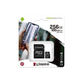 Kingston Canvas Select | Karta pamięci flash | 256 GB | Karta pamięci microSDXC UHS-I | Klasa prędkości A1 / Klasa wideo V30 / U
