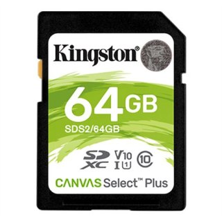 Kingston Canvas Select | Karta pamięci flash | 64 GB | Karta pamięci SDXC UHS-I | Klasa prędkości wideo V10 / UHS-I U1 / Class10