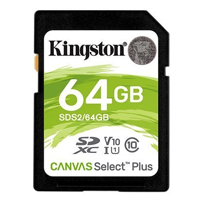 Kingston Canvas Select | Karta pamięci flash | 64 GB | Karta pamięci SDXC UHS-I | Klasa prędkości wideo V10 / UHS-I U1 / Class10 Kingston Canvas Select | Karta pamięci flash | 64 GB | Karta pamięci SDXC UHS-I | Klasa prędkości wideo V10 / UHS-I U1 / Class10