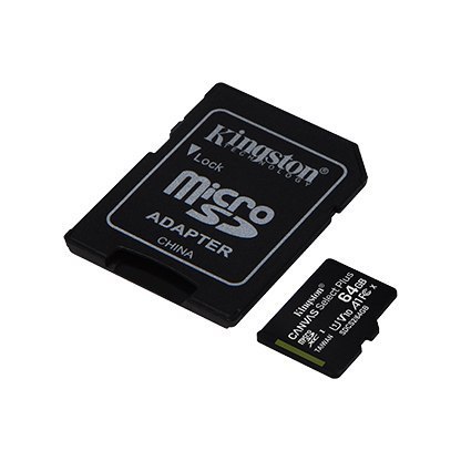 Kingston Canvas Select | Karta pamięci flash | 64 GB | Karta pamięci microSDXC UHS-I | Klasa prędkości A1 / Klasa wideo V10 / UH Kingston Canvas Select | Karta pamięci flash | 64 GB | Karta pamięci microSDXC UHS-I | Klasa prędkości A1 / Klasa wideo V10 / UH