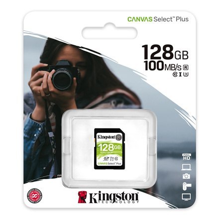 Kingston | Canvas Select Plus | 128 GB | SDHC | Pamięć flash klasy 10 Kingston | Canvas Select Plus | 128 GB | SDHC | Pamięć flash klasy 10