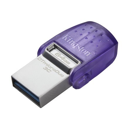 Kingston | DataTraveler | DT Micro Duo 3C | 64 GB | USB Type-C i Type-A | Fioletowy Kingston | DataTraveler | DT Micro Duo 3C | 64 GB | USB Type-C i Type-A | Fioletowy