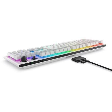 Klawiatura do gier Dell Alienware Tri-Mode AW920K bezprzewodowa z podświetleniem RGB LED, US, Lunar Light, Bluetooth, klawiatura Klawiatura do gier Dell Alienware Tri-Mode AW920K bezprzewodowa z podświetleniem RGB LED, US, Lunar Light, Bluetooth, klawiatura