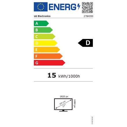 LG 27BA550-B | 27 " | IPS | FHD | 16:9 | 100 Hz | 5 ms | 1920 x 1080 pixels | 250 cd/m² | HDMI ports quantity 1 | Black LG 27BA550-B | 27 " | IPS | FHD | 16:9 | 100 Hz | 5 ms | 1920 x 1080 pixels | 250 cd/m² | HDMI ports quantity 1 | Black