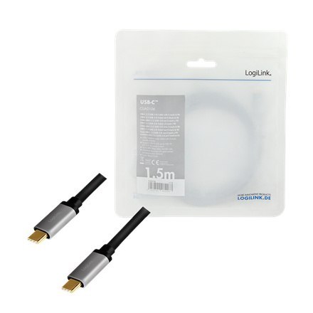 Logilink | Kabel USB-C | Męski | 24-pinowy USB-C | Męski | Czarny | 24-pinowy USB-C | 1,5 m Logilink | Kabel USB-C | Męski | 24-pinowy USB-C | Męski | Czarny | 24-pinowy USB-C | 1,5 m
