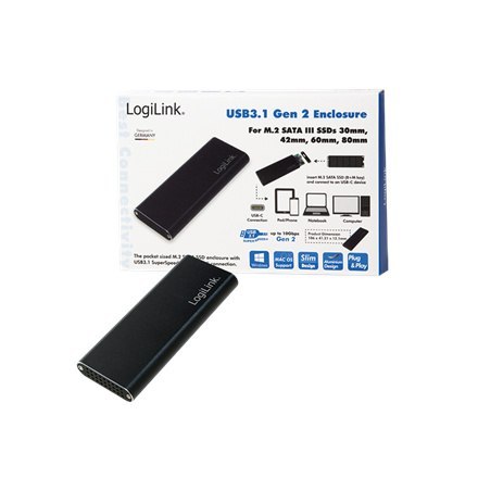 Logilink | Obudowa pamięci masowej | Dysk półprzewodnikowy | M.2 | Karta M.2 | USB 3.1 (Gen 2) Logilink | Obudowa pamięci masowej | Dysk półprzewodnikowy | M.2 | Karta M.2 | USB 3.1 (Gen 2)