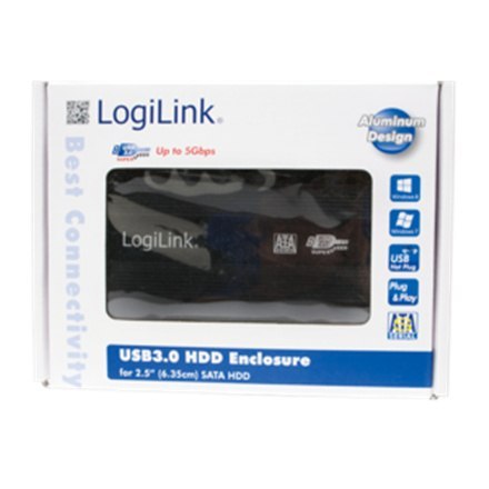 Logilink | Obudowa pamięci masowej | Obudowa 2,5 cala S-SATA HDD USB 3.0 Alu | Dysk twardy | 2,5" | SATA 3Gb/s | USB 3.0 Logilink | Obudowa pamięci masowej | Obudowa 2,5 cala S-SATA HDD USB 3.0 Alu | Dysk twardy | 2,5" | SATA 3Gb/s | USB 3.0
