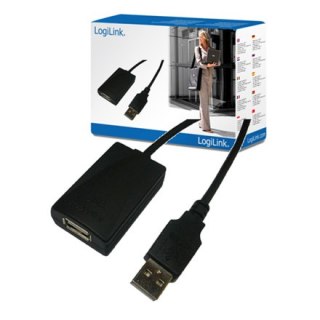 Logilink | Przedłużacz USB | Żeńskie | 4-pinowe USB typu A | Męskie | 4-pinowe USB typu A | Czarne | 5 m