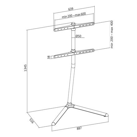 Logilink | Stojak podłogowy | BP0079 | Uchwyt | 49-70 " | Maksymalna waga (udźwig) 40 kg | Czarny Logilink | Stojak podłogowy | BP0079 | Uchwyt | 49-70 " | Maksymalna waga (udźwig) 40 kg | Czarny
