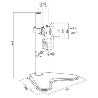 Logilink | Uchwyt biurkowy | BP0044 | 13-32 " | Maksymalna waga (udźwig) 8 kg | Czarny