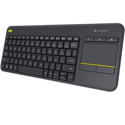Logitech | K400 Plus | Klawiatura z gładzikiem | Bezprzewodowa | NL | Czarna | Port USB | 380 g Logitech | K400 Plus | Klawiatura z gładzikiem | Bezprzewodowa | NL | Czarna | Port USB | 380 g