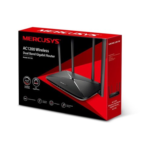 Mercusys AC12G - router bezprzewodowy - Wi-Fi 5 - desktop | AC1200 | 2,4 GHz / 5 GHz Mercusys AC12G - router bezprzewodowy - Wi-Fi 5 - desktop | AC1200 | 2,4 GHz / 5 GHz