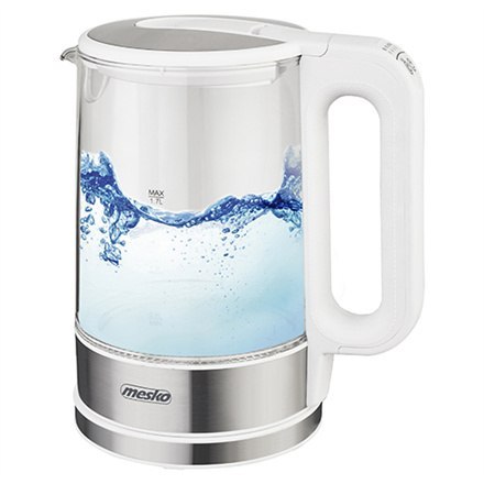Mesko | Czajnik | MS 1301w | Elektryczny | 1850 W | 1,7 L | Szkło/stal nierdzewna | Podstawa obrotowa 360° | Biały Mesko | Czajnik | MS 1301w | Elektryczny | 1850 W | 1,7 L | Szkło/stal nierdzewna | Podstawa obrotowa 360° | Biały