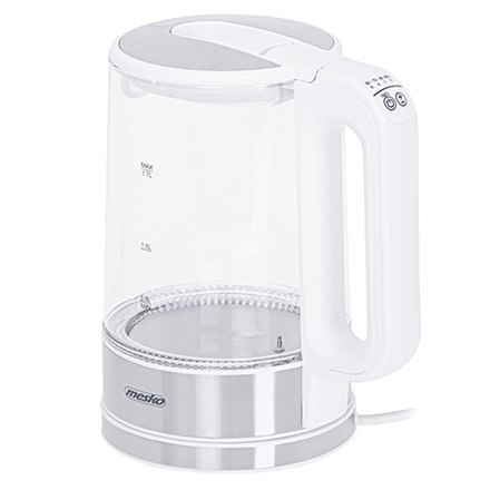 Mesko | Czajnik | MS 1301w | Elektryczny | 1850 W | 1,7 L | Szkło/stal nierdzewna | Podstawa obrotowa 360° | Biały Mesko | Czajnik | MS 1301w | Elektryczny | 1850 W | 1,7 L | Szkło/stal nierdzewna | Podstawa obrotowa 360° | Biały