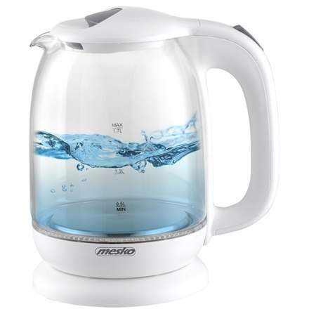 Mesko | Czajnik | MS 1302w | Elektryczny | 2200 W | 1,7 L | Szklany | Podstawa obrotowa 360° | Biały Mesko | Czajnik | MS 1302w | Elektryczny | 2200 W | 1,7 L | Szklany | Podstawa obrotowa 360° | Biały