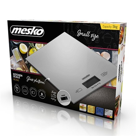 Mesko | Waga kuchenna | MS 3145 | Maksymalna waga (udźwig) 5 kg | Podziałka 1 g | Typ wyświetlacza LCD | Srebrny Mesko | Waga kuchenna | MS 3145 | Maksymalna waga (udźwig) 5 kg | Podziałka 1 g | Typ wyświetlacza LCD | Srebrny