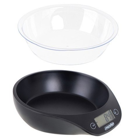 Mesko | Waga kuchenna z miską | MS 3164 | Maksymalna waga (udźwig) 5 kg | Podziałka 1 g | Typ wyświetlacza LCD | Czarny Mesko | Waga kuchenna z miską | MS 3164 | Maksymalna waga (udźwig) 5 kg | Podziałka 1 g | Typ wyświetlacza LCD | Czarny