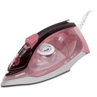 Mesko | Żelazko | MS 5028 | Żelazko parowe | 2600 W | Ciągła para 35 g/min | Wydajność uderzenia pary 60 g/min | Różowy/szary