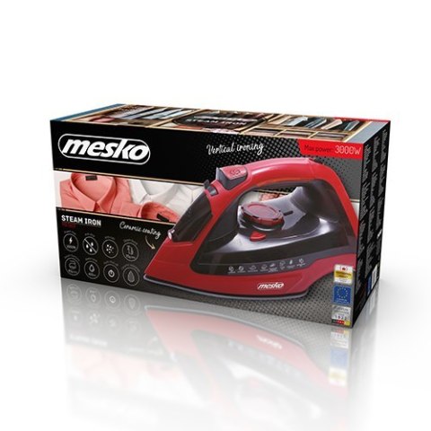 Mesko | Żelazko | MS 5031 | Żelazko parowe | 2400 W | Ciągłe uderzenie pary 40 g/min | Wydajność uderzenia pary 70 g/min | Czerw Mesko | Żelazko | MS 5031 | Żelazko parowe | 2400 W | Ciągłe uderzenie pary 40 g/min | Wydajność uderzenia pary 70 g/min | Czerw
