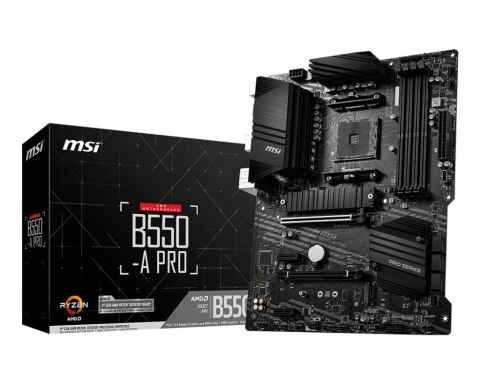 MSI | B550-A PRO | Gniazdo procesora Socket AM4 | Typ chipsetu AMD B550 | Obsługiwana technologia pamięci RAM DDR4 SDRAM MSI | B550-A PRO | Gniazdo procesora Socket AM4 | Typ chipsetu AMD B550 | Obsługiwana technologia pamięci RAM DDR4 SDRAM