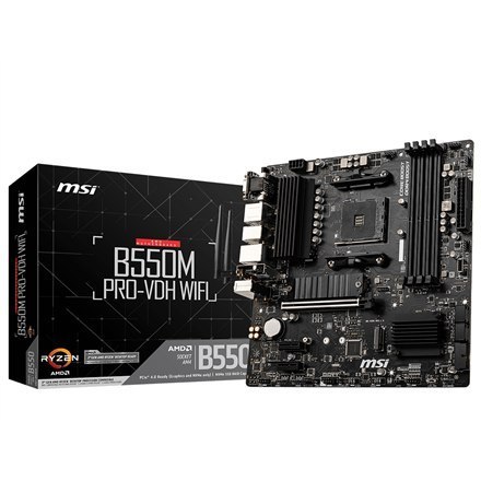 MSI | B550M PRO-VDH WIFI | Rodzina procesorów AMD | Gniazdo procesora AM4 | DDR4 | Gniazda pamięci 4 | Liczba złączy SATA | Chip MSI | B550M PRO-VDH WIFI | Rodzina procesorów AMD | Gniazdo procesora AM4 | DDR4 | Gniazda pamięci 4 | Liczba złączy SATA | Chip