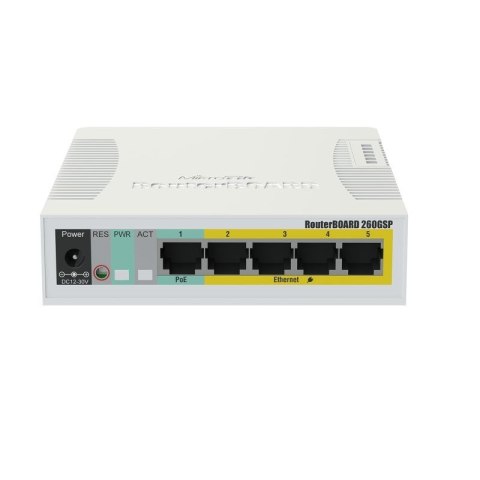 MikroTik RouterBOARD RB260GSP - przełącznik - 6 portów - zarządzany MikroTik RouterBOARD RB260GSP - przełącznik - 6 portów - zarządzany
