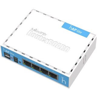 MikroTik RouterBOARD hAP-Lite RB941-2nD - router bezprzewodowy - Wi-Fi - desktop | 4-portowy switch | 2.4 GHz