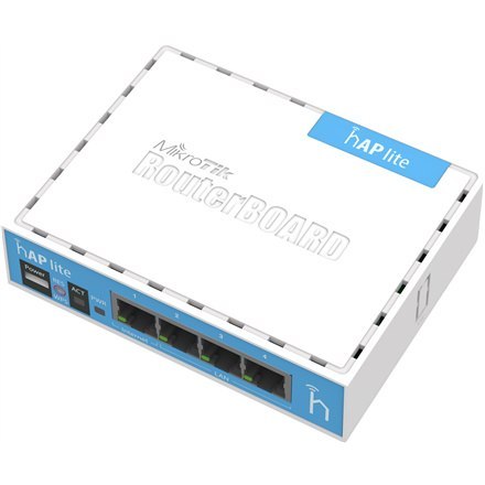 MikroTik RouterBOARD hAP-Lite RB941-2nD - router bezprzewodowy - Wi-Fi - desktop | 4-portowy switch | 2.4 GHz MikroTik RouterBOARD hAP-Lite RB941-2nD - router bezprzewodowy - Wi-Fi - desktop | 4-portowy switch | 2.4 GHz