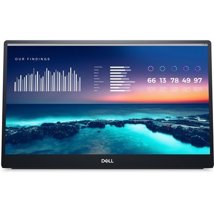 Monitor Dell P1424H o przekątnej 14 cali, dostarcza doskonałą jakość obrazu dzięki technologii LCD i rozdzielczości FHD. Proporc Monitor Dell P1424H o przekątnej 14 cali, dostarcza doskonałą jakość obrazu dzięki technologii LCD i rozdzielczości FHD. Proporc