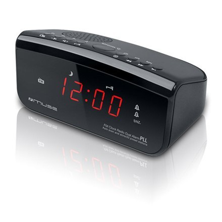 Muse | Radio z zegarem PLL | M-12CR | Funkcja alarmu | Czarny