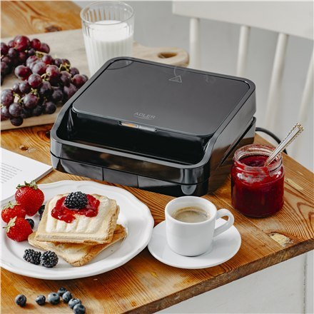 Opiekacz do kanapek 2 w 1 | AD 3070b | 850 W | Liczba płyt 2 | Czarny Opiekacz do kanapek 2 w 1 | AD 3070b | 850 W | Liczba płyt 2 | Czarny