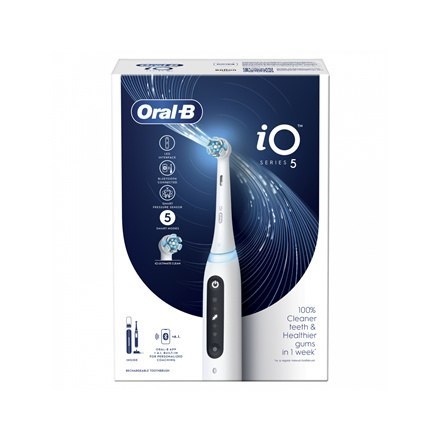 Oral-B | iO5 | Elektryczna szczoteczka do zębów | Akumulatorowa | Dla dorosłych | ml | Liczba główek | Całkiem biała | Liczba gł Oral-B | iO5 | Elektryczna szczoteczka do zębów | Akumulatorowa | Dla dorosłych | ml | Liczba główek | Całkiem biała | Liczba gł