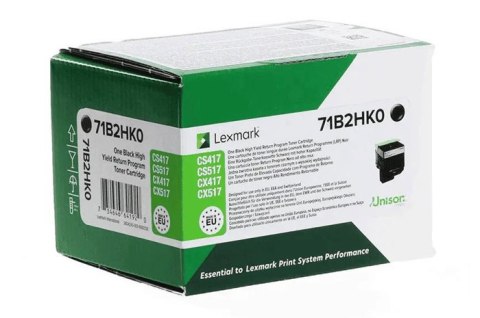 Oryginalny Toner Black Lexmark CS417, CS517, CX417, CX517 (71B2HK0) Oryginalny Toner Black Lexmark CS417, CS517, CX417, CX517 (71B2HK0)