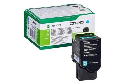 Oryginalny Toner Cyan Lexmark C2325 (C232HC0) Oryginalny Toner Cyan Lexmark C2325 (C232HC0)