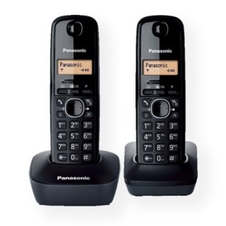 Panasonic | Telefon bezprzewodowy | KX-TG1612 | Wyświetlacz LCD | ID dzwoniącego | Czarny | Szary