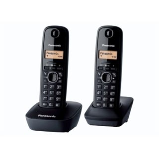 Panasonic | Telefon bezprzewodowy | KX-TG1612 | Wyświetlacz LCD | ID dzwoniącego | Czarny | Szary